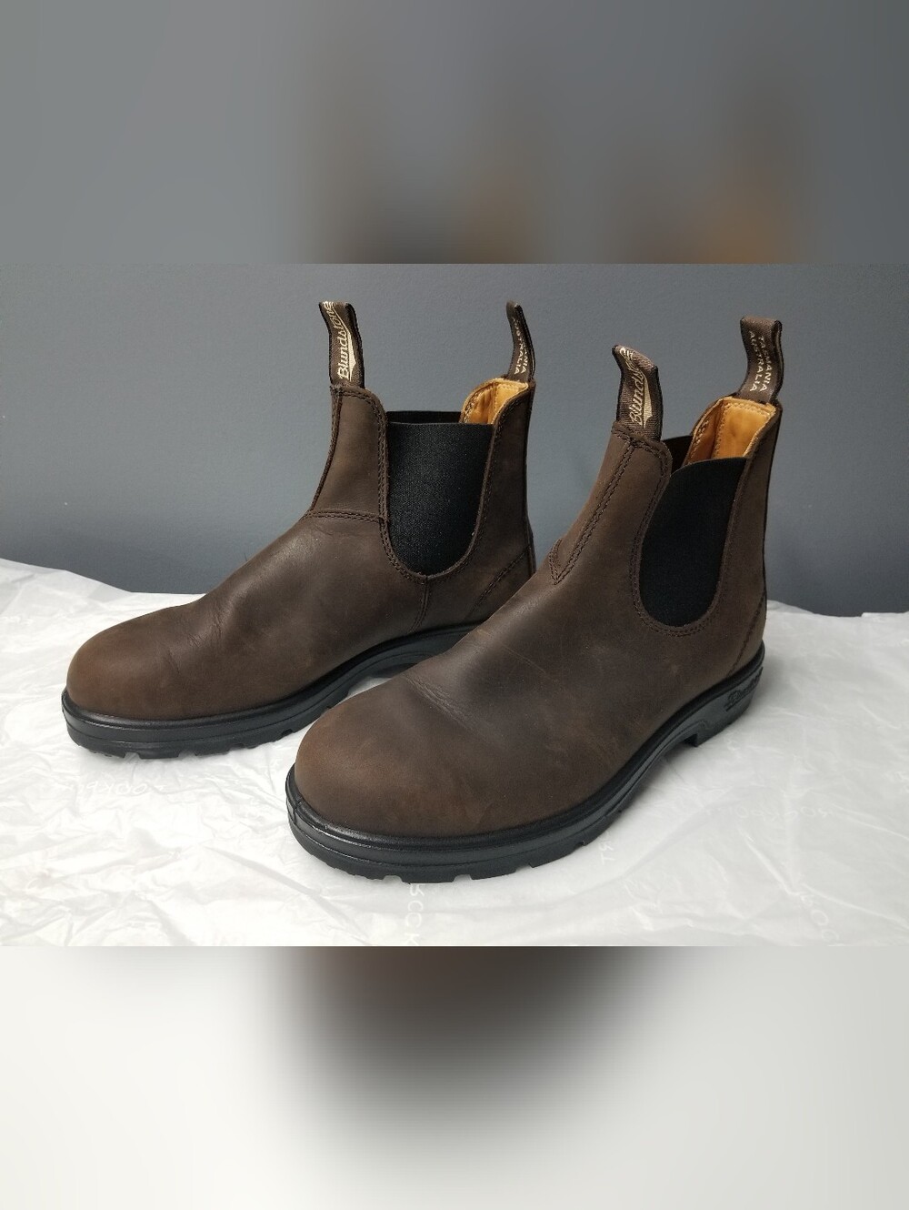 Blundstone Men's Dark Brown Chukka Chelsea Boots 8 Pull On Leather Nwotags